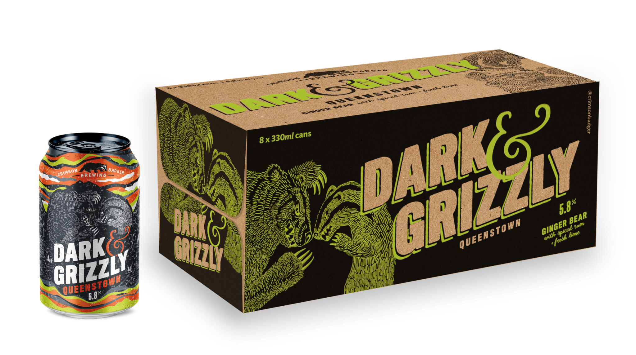 Dark and Grizzly 8 x 330ml | Crimson Badger Brewing